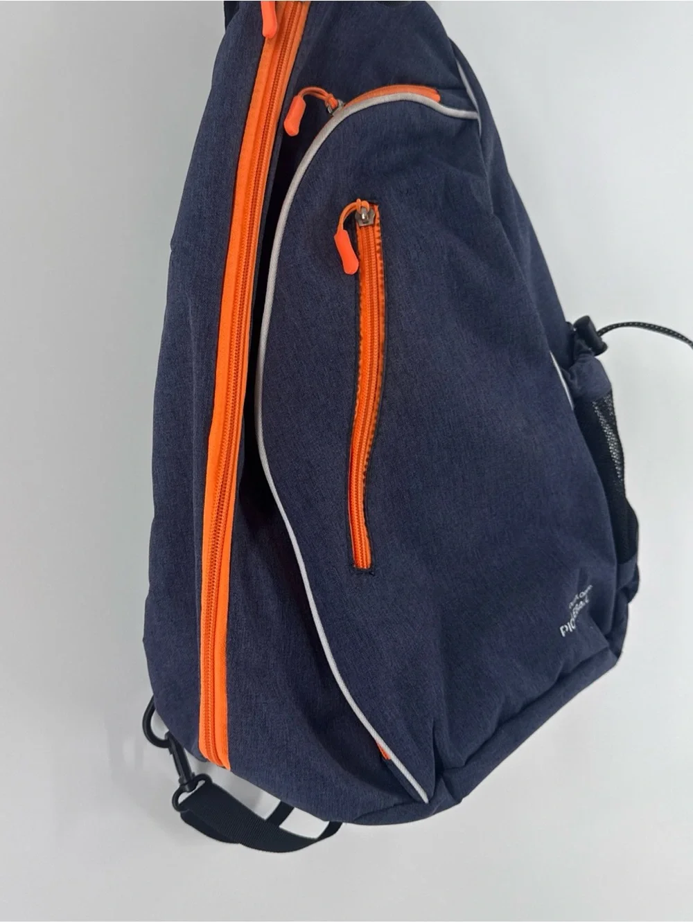 Men’s Sling Backpack in Blue with Orange Trim - Athletic Carry
